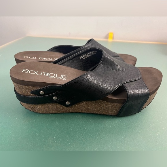 Corkys boutique black wedged sandals size 9 - Picture 5 of 7